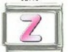 Italian Charms Modul Buchstabe Z - Rosa-Weiss
