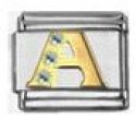 Italian Charms Modul Buchstabe A - Golden mit Strass