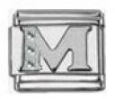 Italian Charms Modul Buchstabe M - Silbern mit Strass