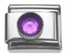 Italian Charms Modul Schmuckstein - Hellviolett
