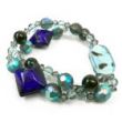 Armband mit echten Glasperlen (Blau)