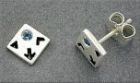Ohrstecker - Gesicht - mit blauem Zirkonia