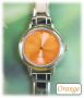 Italian Charms Modul Armbanduhr - Silbern Orange