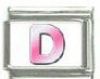 Italian Charms Modul Buchstabe D - Rosa-Weiss