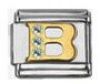 Italian Charms Modul Buchstabe B - Golden mit Strass