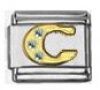 Italian Charms Modul Buchstabe C - Golden mit Strass