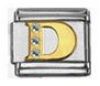 Italian Charms Modul Buchstabe D - Golden mit Strass