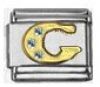 Italian Charms Modul Buchstabe G - Golden mit Strass