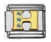 Italian Charms Modul Buchstabe H - Golden mit Strass