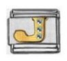 Italian Charms Modul Buchstabe J - Golden mit Strass