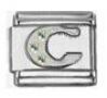 Italian Charms Modul Buchstabe C - Silbern mit Strass