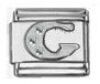 Italian Charms Modul Buchstabe G - Silbern mit Strass