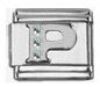 Italian Charms Modul Buchstabe P - Silbern mit Strass