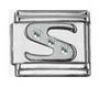 Italian Charms Modul Buchstabe S - Silbern mit Strass