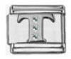 Italian Charms Modul Buchstabe T - Silbern mit Strass