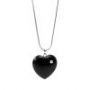 Kette mit Herzanh�nger (Black Onyx) und Kristall