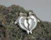 Doppelanh�nger Delfin und Herz - Silber - gl�nzend