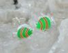 Ohrstecker Clownfisch - gr�n-orange