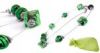 Halskette mit gr�nen Glasperlen & versilberten Metallelementen
